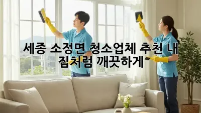 세종 소정면 청소업체 추천✨ 내 집처럼 깨끗하게! 🏡